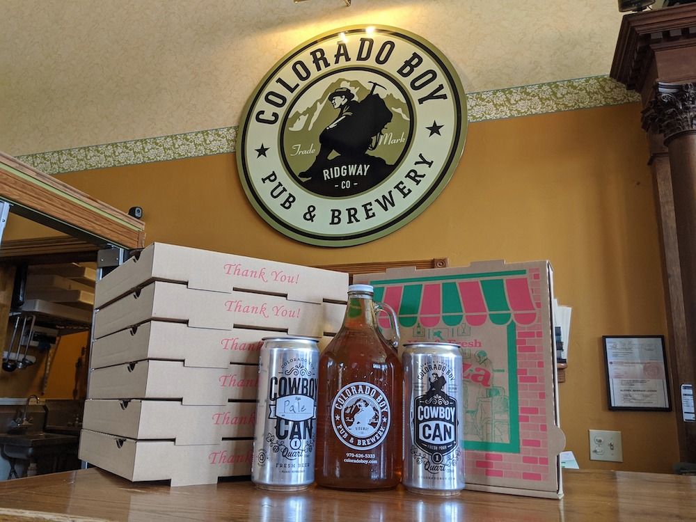 Pizza & beer at Colorado Boy Pub & Brewery Ridgway Colorado