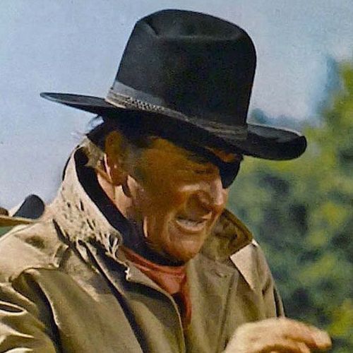 Image of John Wayne in the film  True Grit.