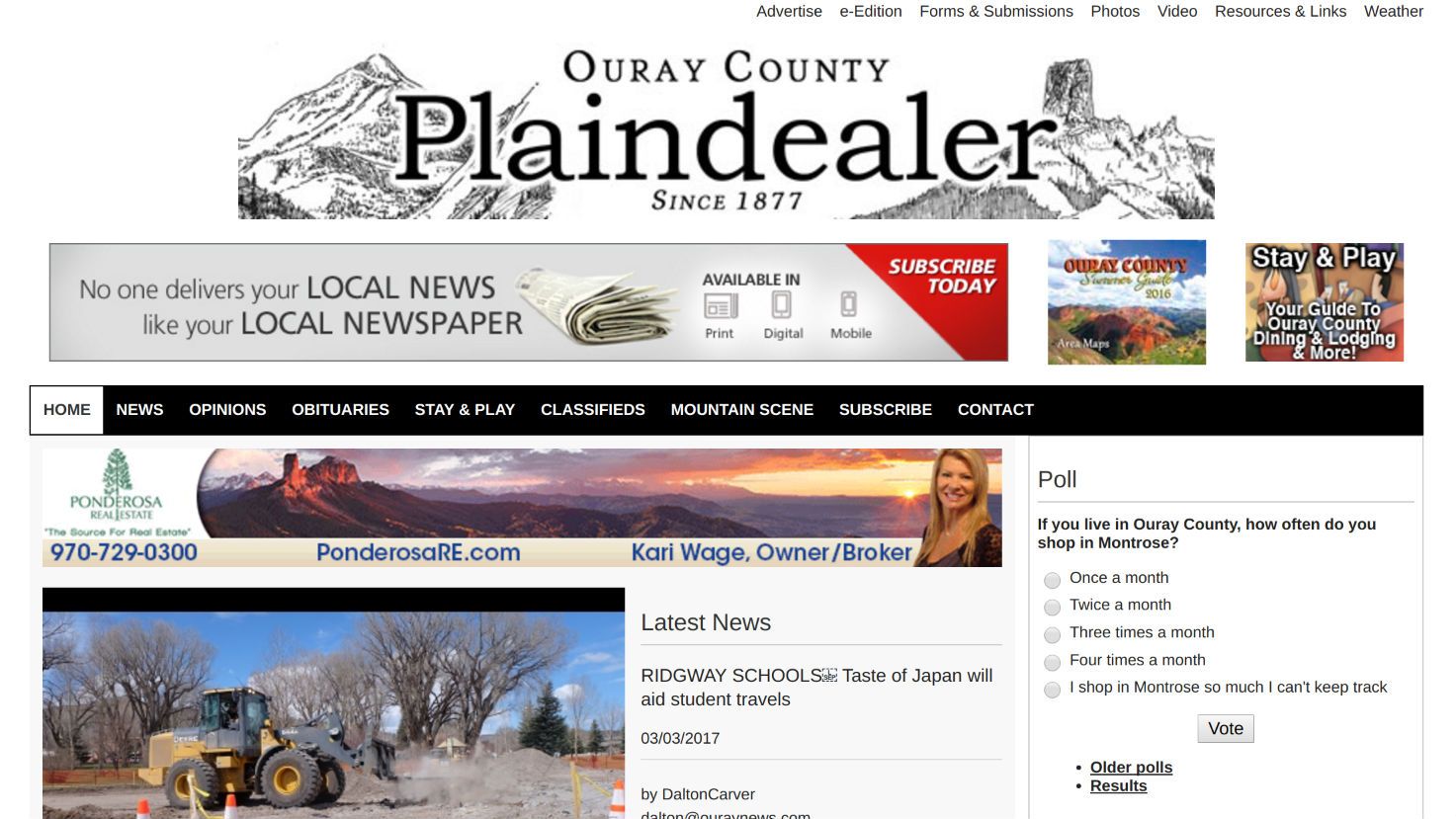 Ouray County Plaindealer Ouray Colorado