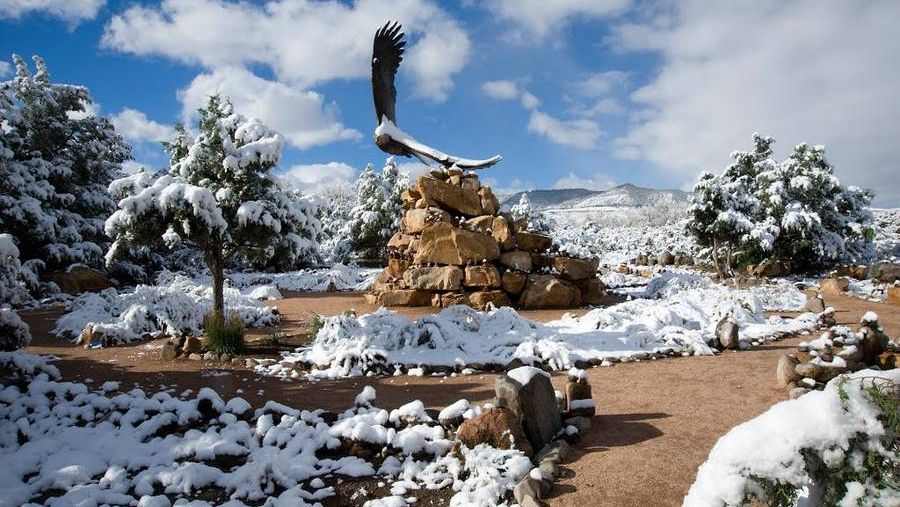 Eagle sculpture at Dennis Weaver Memorial Park