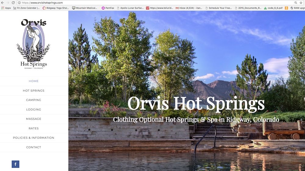 Orvis Hot Springs website home page