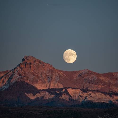 Moon over Courthouse Mountain